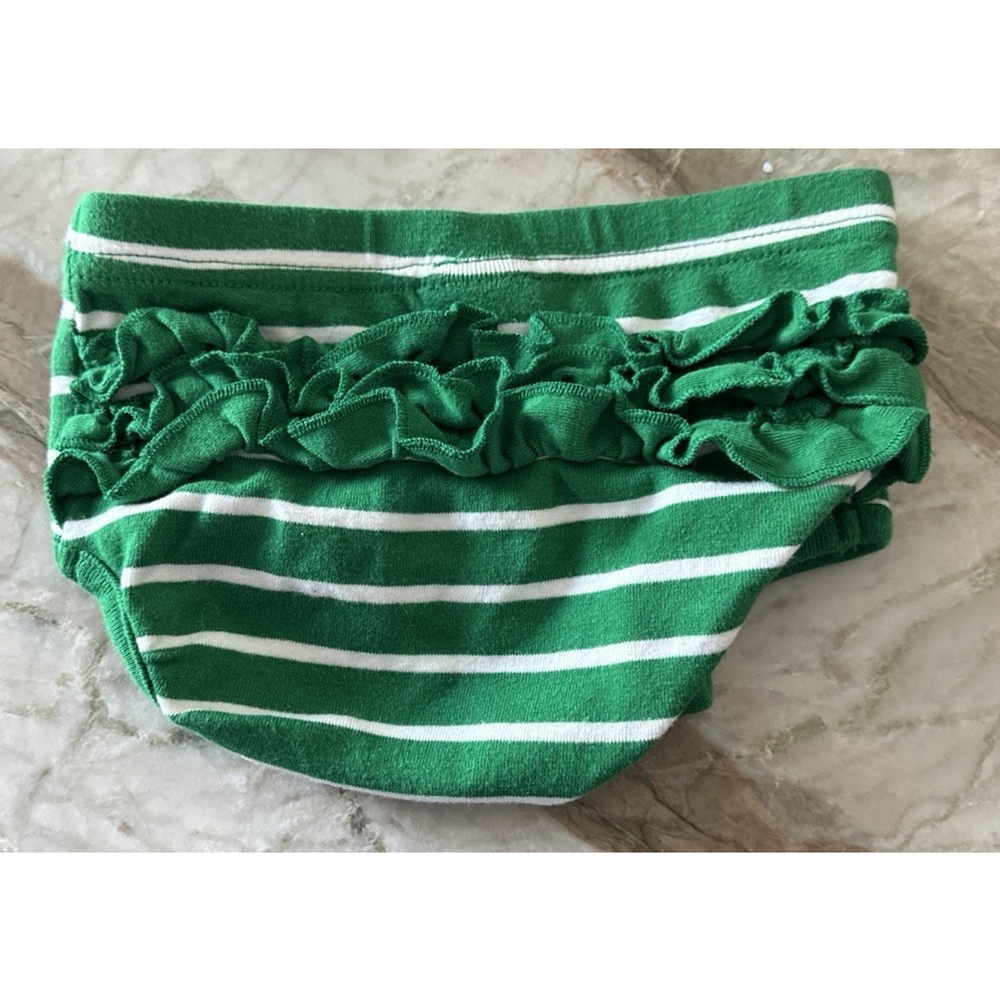 Hanna Andersson Ruffle Bottom 3T Green Stripe Organic Cotton Diaper Underwear